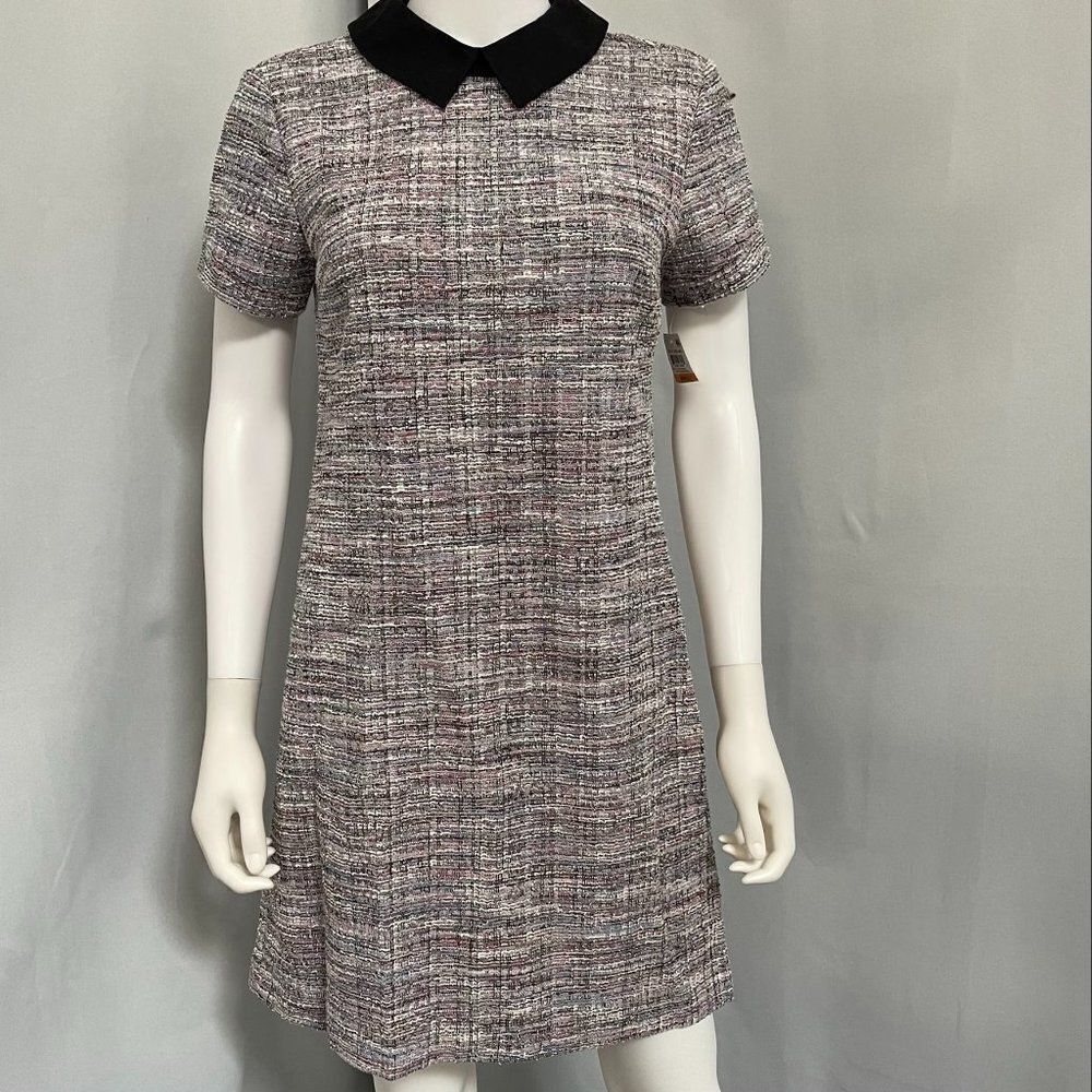 Maison Jules Sparkly Boucle Ditsy Dreams Shift Dress Retro Collared